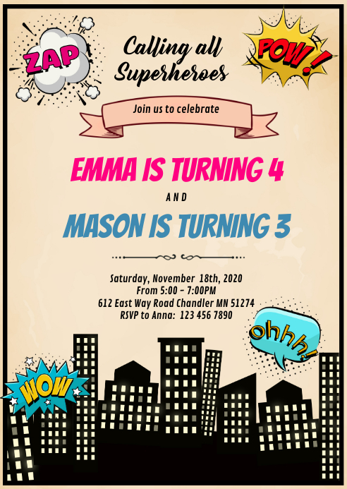 Modele Commune D Invitation D Anniversaire De Super Heros De Bande Dessinee Postermywall Modele Commune D Invitation D Anniversaire De Super Heros De Bande Dessinee Postermywall