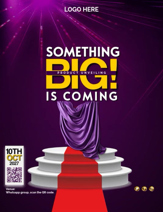 Coming soon business launch video flyer editable template | PosterMyWall