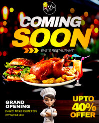 Coming soon hotel grand opening restaurant now open announcement online poster flyer template Instagram Portrait