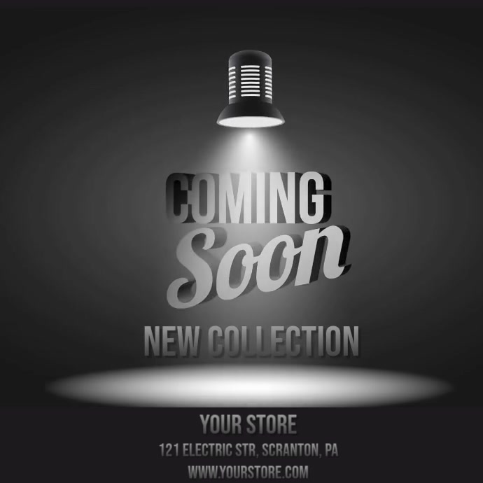 Coming soon lightbulb video Publicação no Instagram template