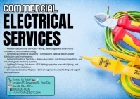 Commercial Electrical Services Flyer Carte postale template