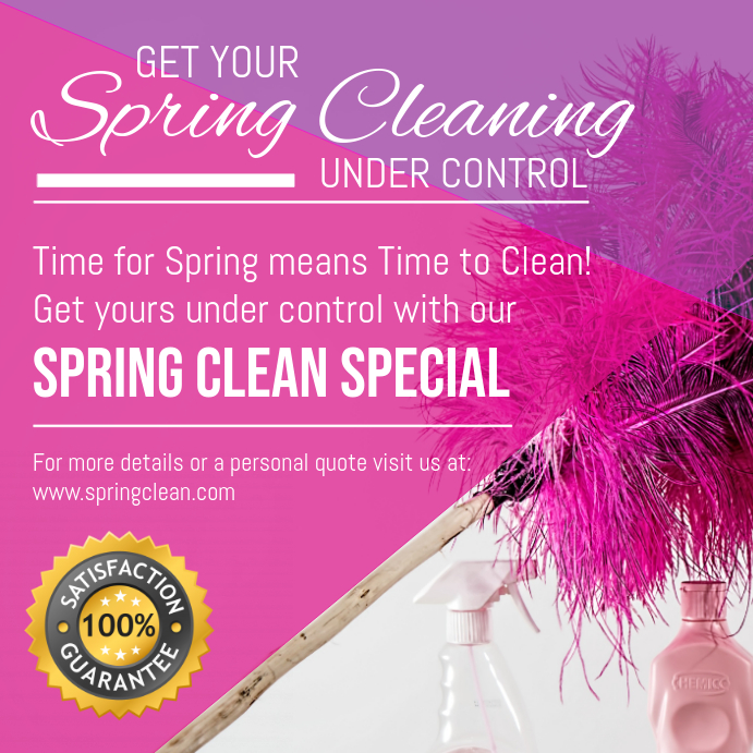 Spring Clean Advert Commercial Spring Cleaning Service Social Media Advert Templ Template ...