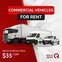 Commercial Vehicles For rent red and black an Instagram Post template