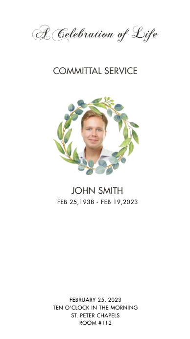 Copy of committal service digital poster | PosterMyWall