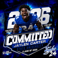 Black College Football Commitment Publicación de Instagram Template