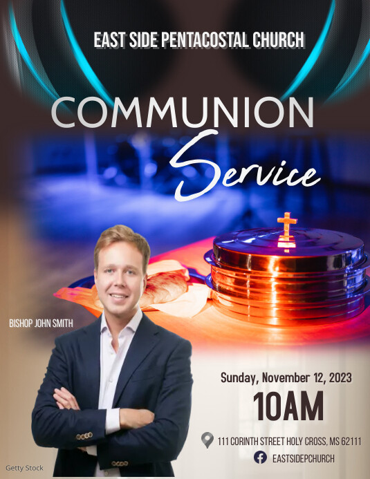 Communion Church Service Template | PosterMyWall
