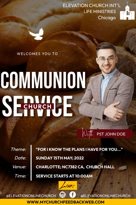 Communion church service Template | PosterMyWall