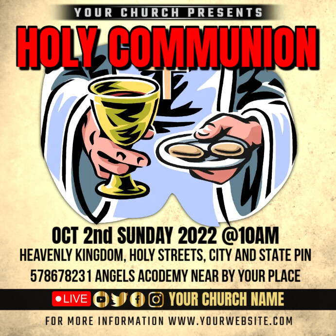 communion service, Holy Communion, communion Template | PosterMyWall