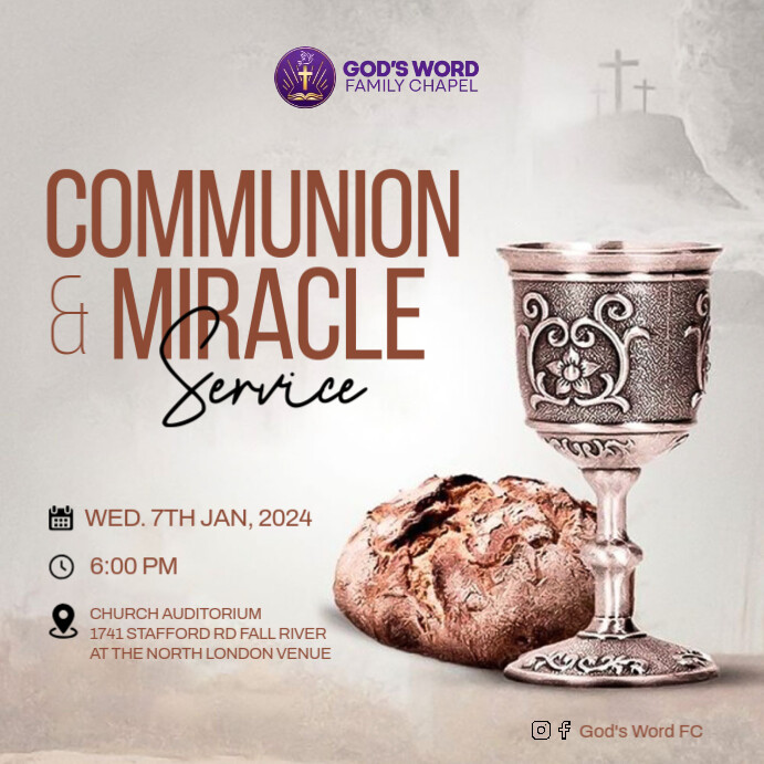 Communion Service church flyer Template | PosterMyWall
