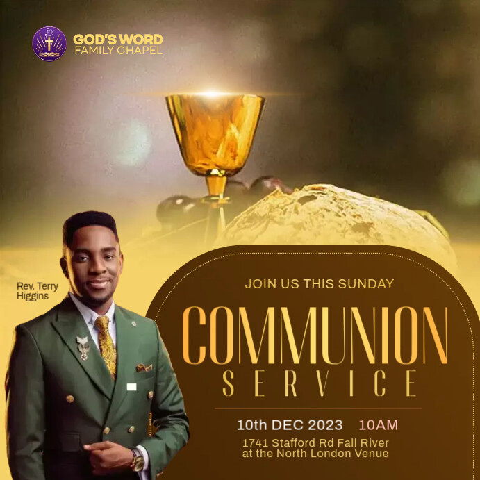 Communion Service church flyer Template | PosterMyWall