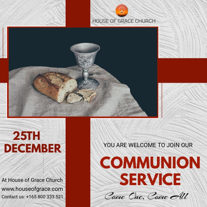 communion service church flyer template Square (1:1)
