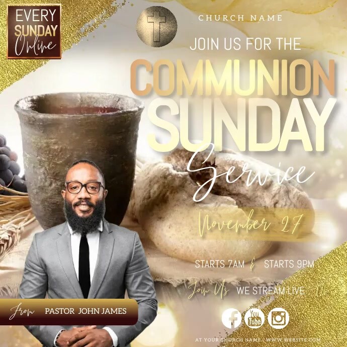 communion service design template | PosterMyWall