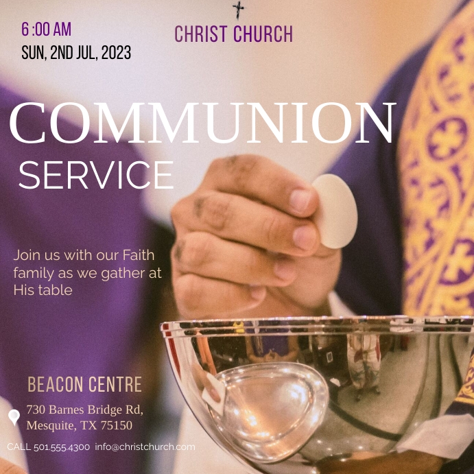 COMMUNION SERVICE Template | PosterMyWall