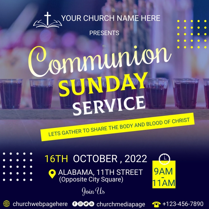 Communion Service Template | PosterMyWall
