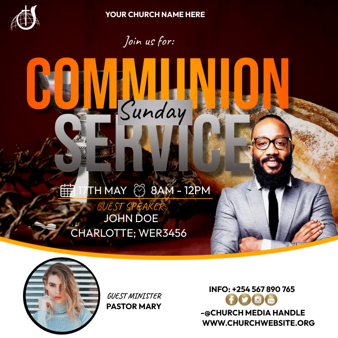 Plantilla de Communion Service Instagram Ad | PosterMyWall