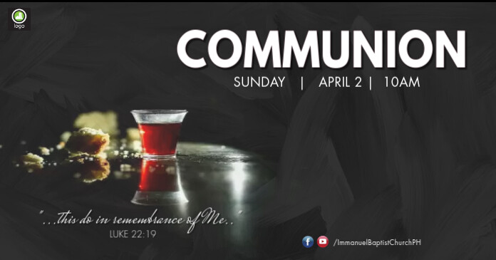 Communion Service Digital Display Facebook Shared Image template
