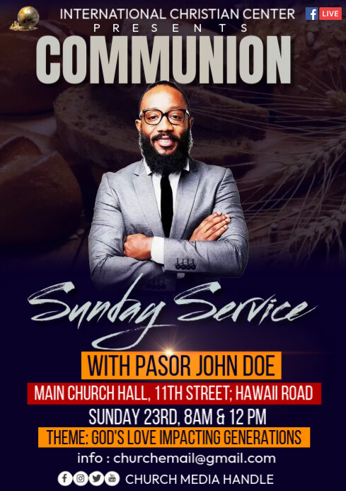 communion sunday Template | PosterMyWall