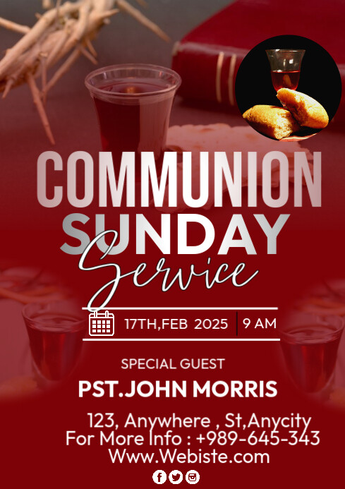 Communion Sunday service Template | PosterMyWall