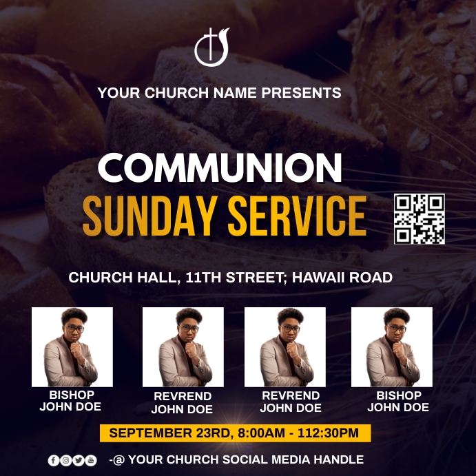 Copy of communion sunday service | PosterMyWall