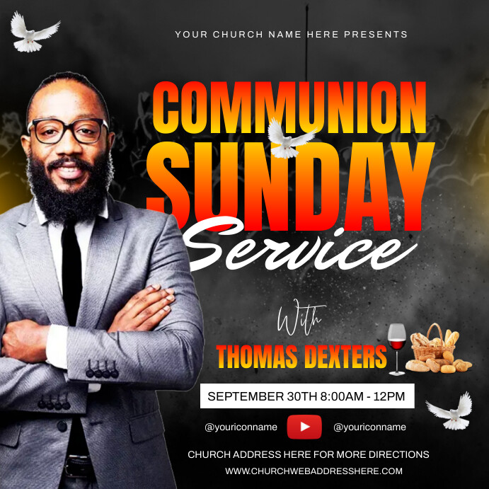Copy of communion sunday service | PosterMyWall