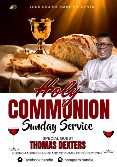 Communion Sunday service Template | PosterMyWall