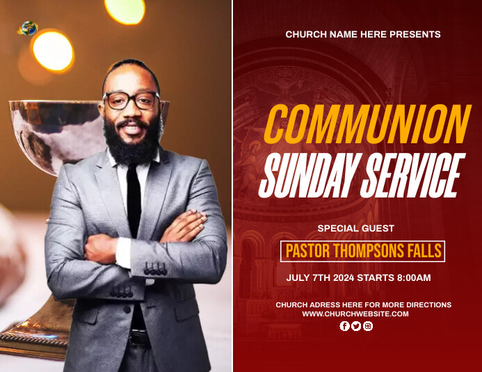 Modèle Communion Sunday service | PosterMyWall