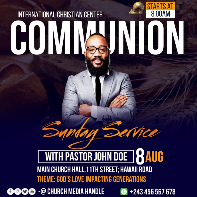 Copy of communion sunday service | PosterMyWall