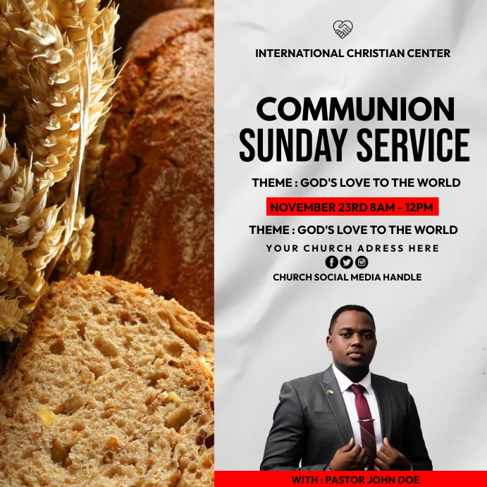 Copy of communion sunday service | PosterMyWall