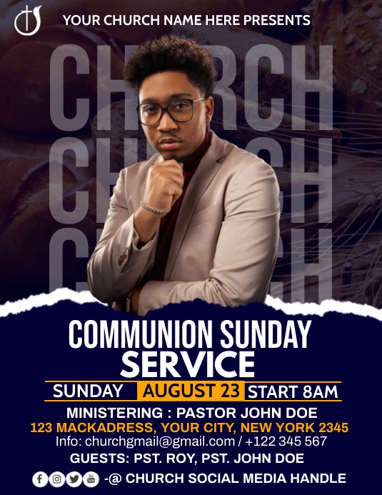 Copy of communion sunday service | PosterMyWall