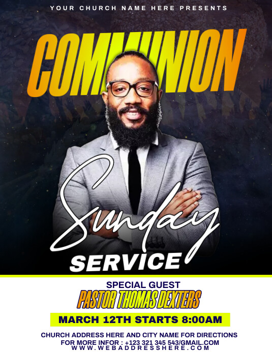 communion sunday service Template | PosterMyWall