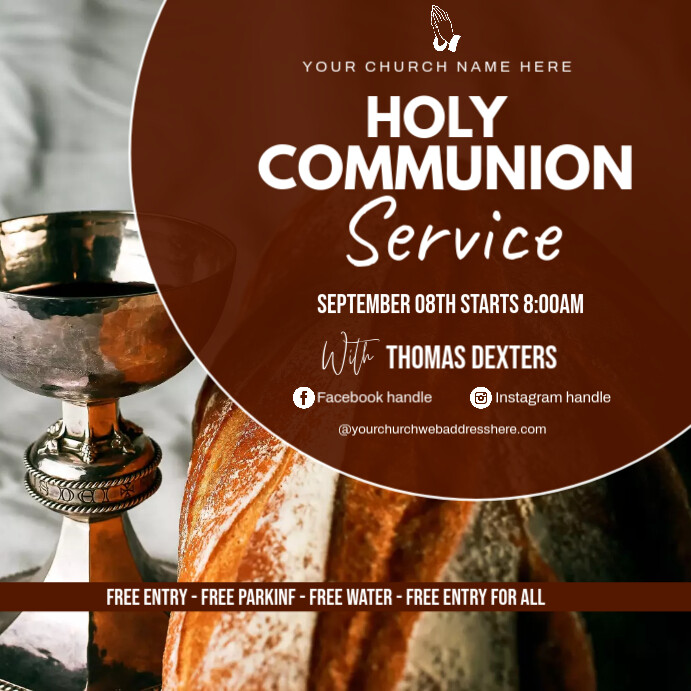 communion sunday service Template | PosterMyWall