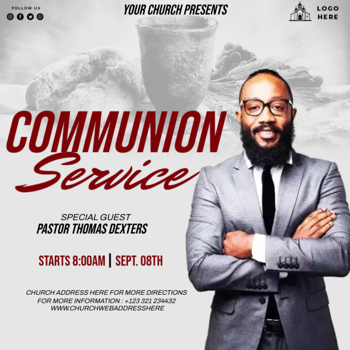 Copy of Communion Sunday service | PosterMyWall