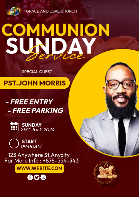 Copy of Communion Sunday service | PosterMyWall