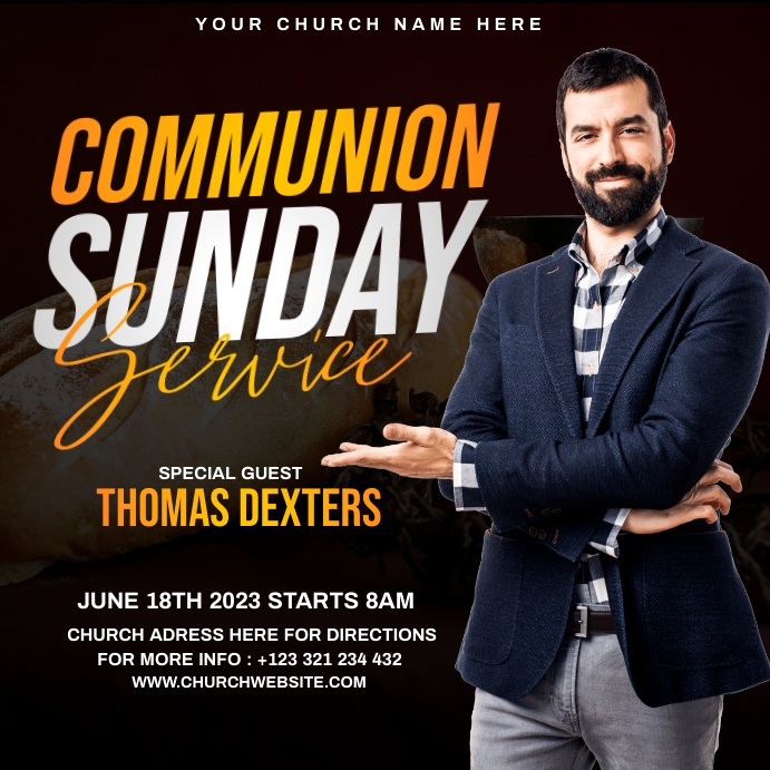 Copy of communion sunday service | PosterMyWall