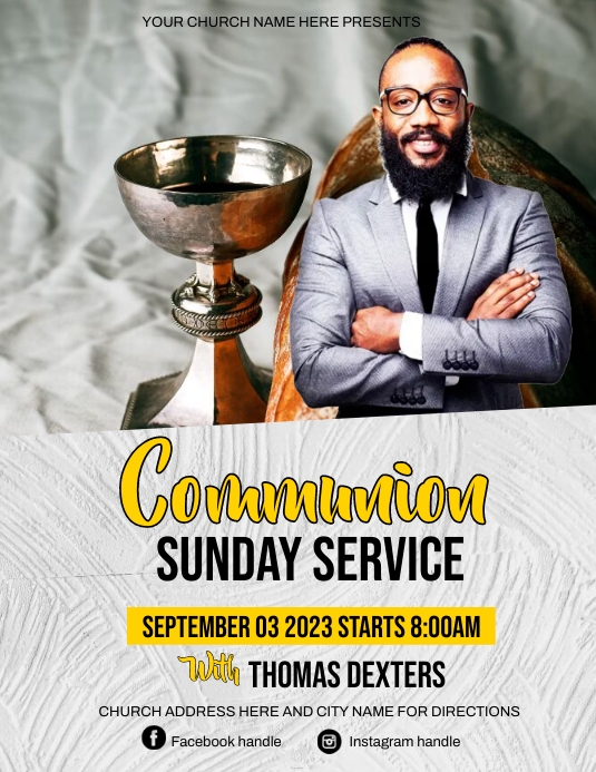 communion sunday service Template | PosterMyWall