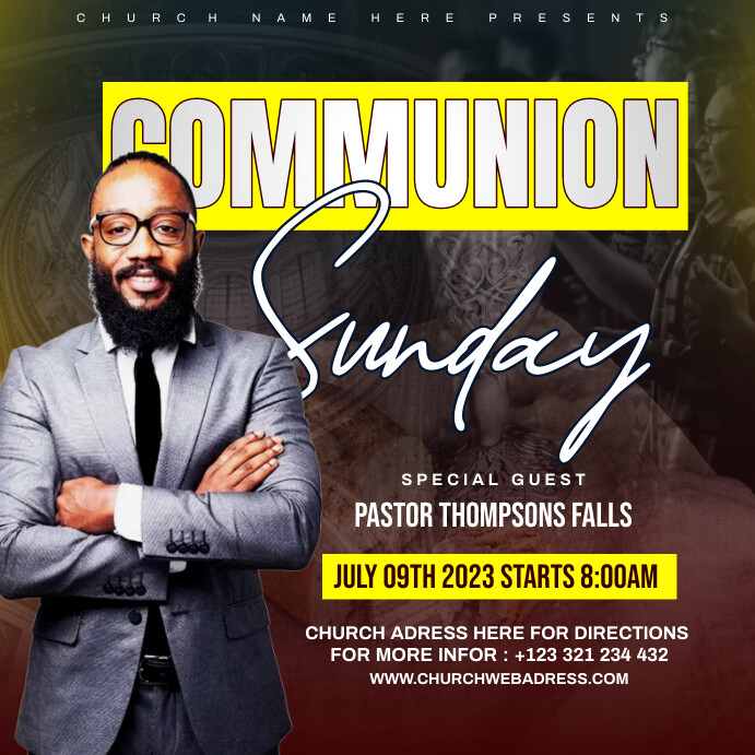 Communion Sunday Service Template | PosterMyWall