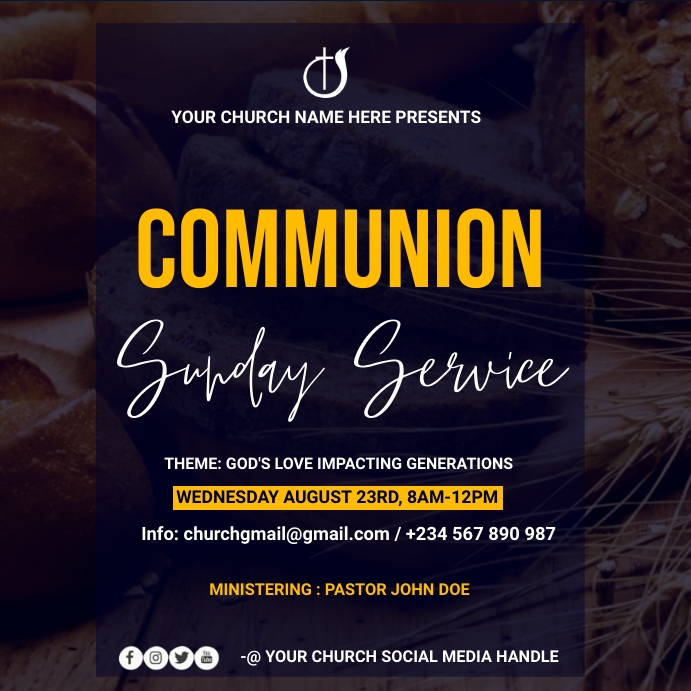communion sunday service Template | PosterMyWall