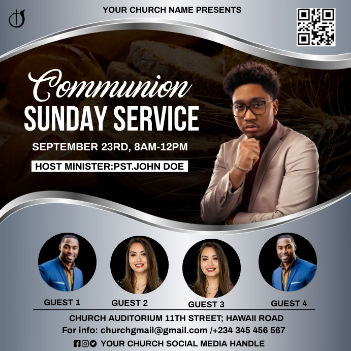 communion sunday service Template | PosterMyWall