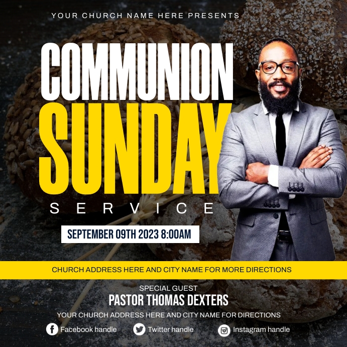 communion sunday service Template | PosterMyWall