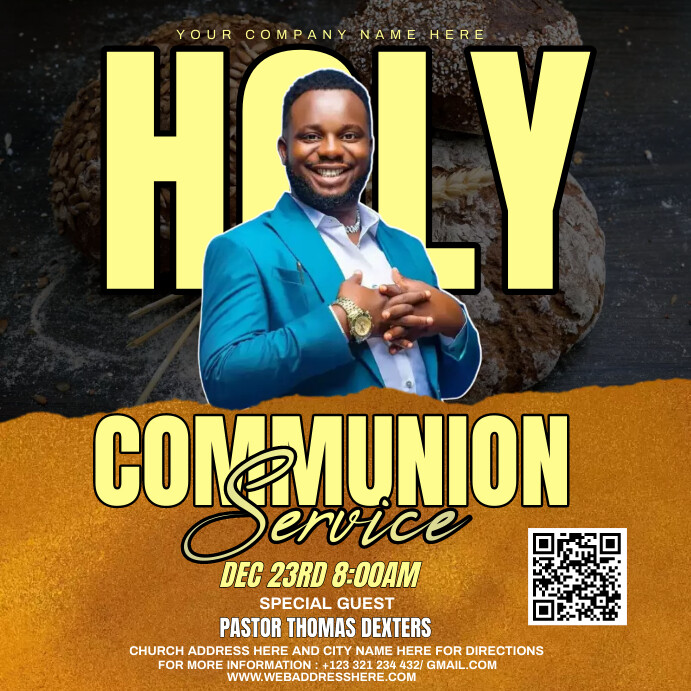communion sunday service Template | PosterMyWall