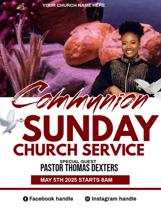 Copy of Communion Sunday Service | PosterMyWall