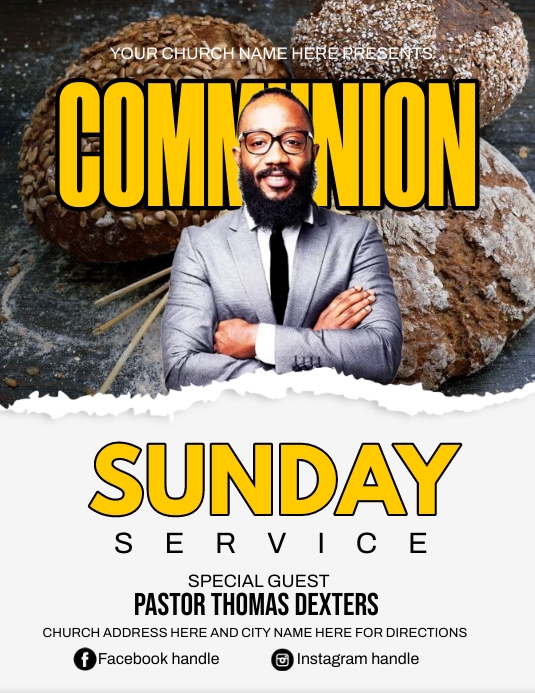 Copy of communion sunday service | PosterMyWall