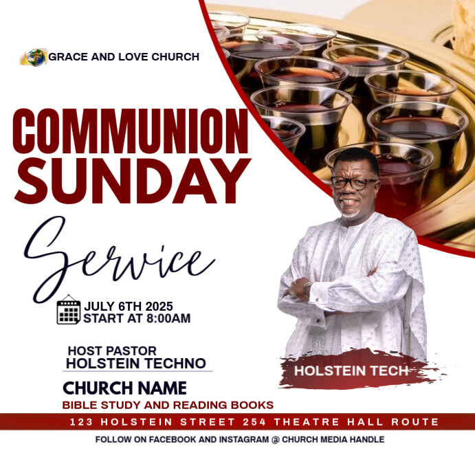 Copy of Communion Sunday service | PosterMyWall