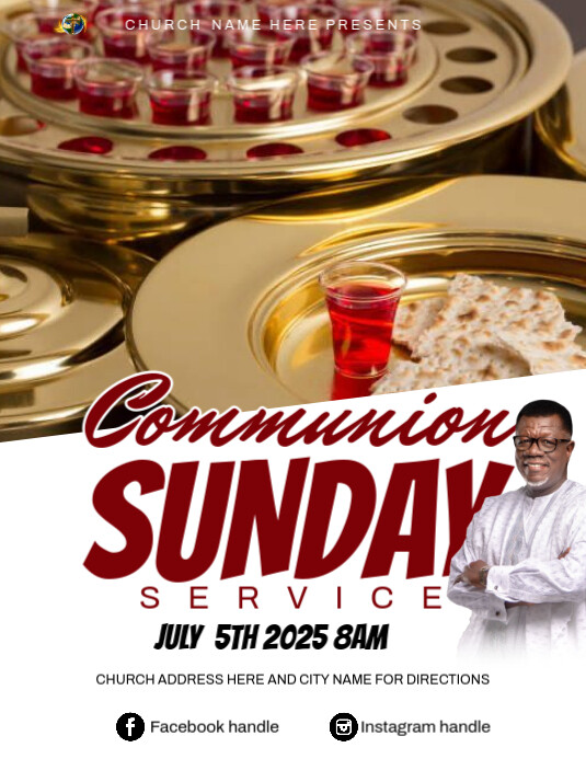 Communion Sunday service Template | PosterMyWall