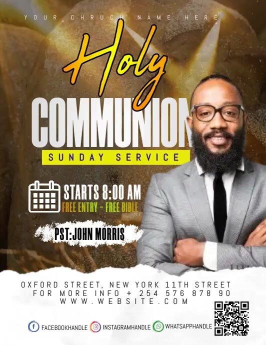Copy of Communion sunday service | PosterMyWall