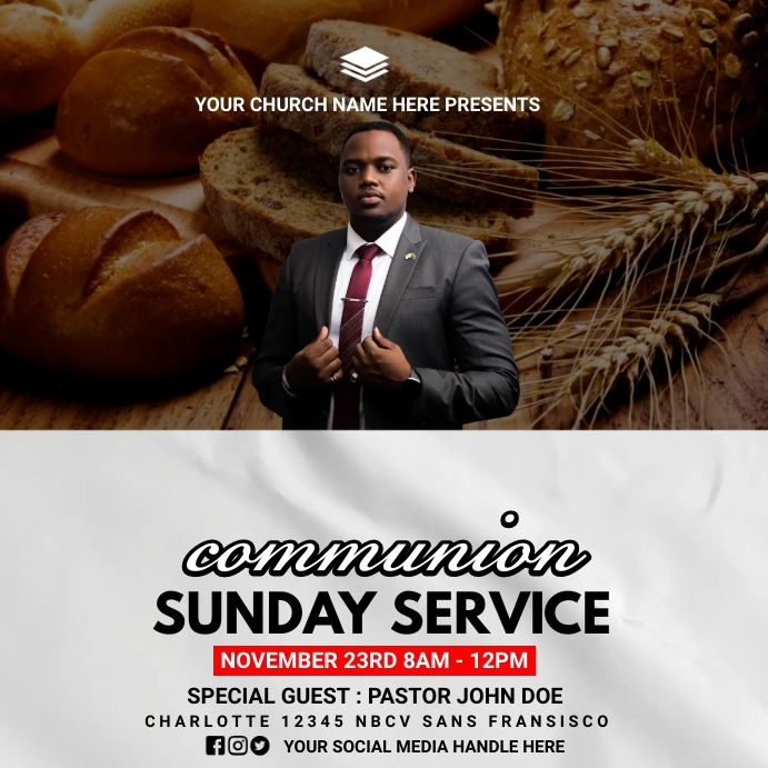 Copy of communion sunday service | PosterMyWall