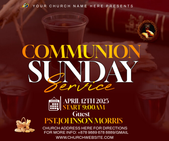 Copy of Communion Sunday service | PosterMyWall