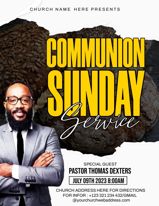 Copy of communion sunday service | PosterMyWall