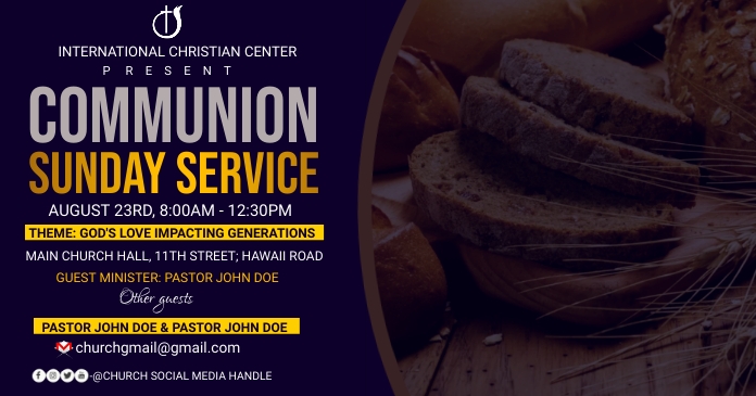 Copy of communion sunday service | PosterMyWall