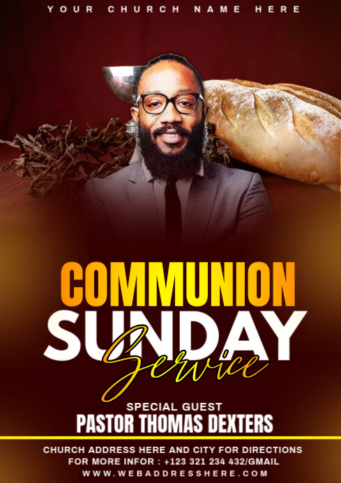 Copy of communion sunday service | PosterMyWall